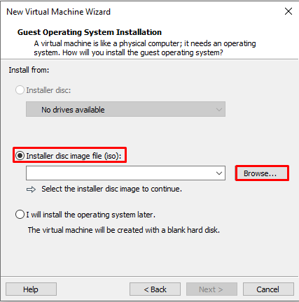 select the ISO file