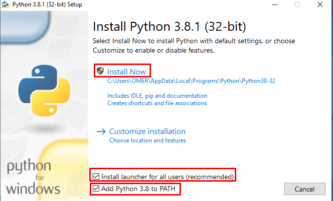 Python Install Now