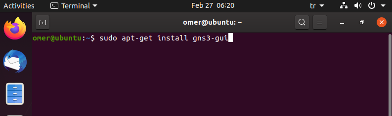 sudo apt-get install gns3-gui