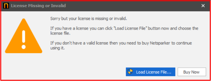 License Missing or Invalid