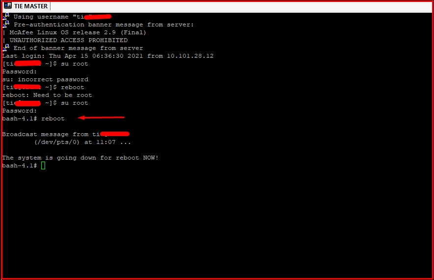 restart the Mcafee TIE server