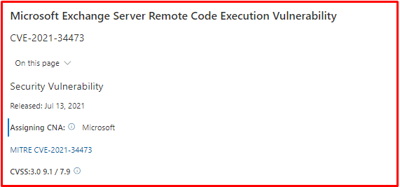 Microsoft Exchange Server Remote Code Execution Vulnerability