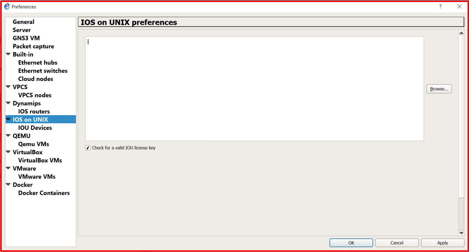 IOS on Unix Preferences