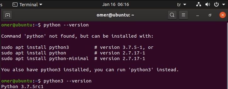 python version