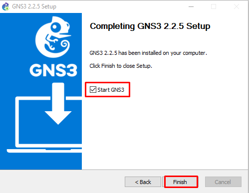 gns3 setup is finished