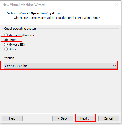 Select a Guest Operating System