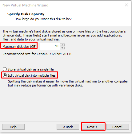 Specify Disk Capacity