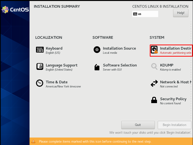 INSTALLATION SUMMARY