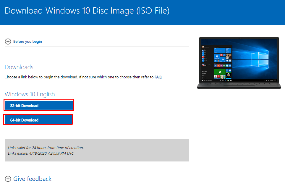 Click 32 or 64 bit
