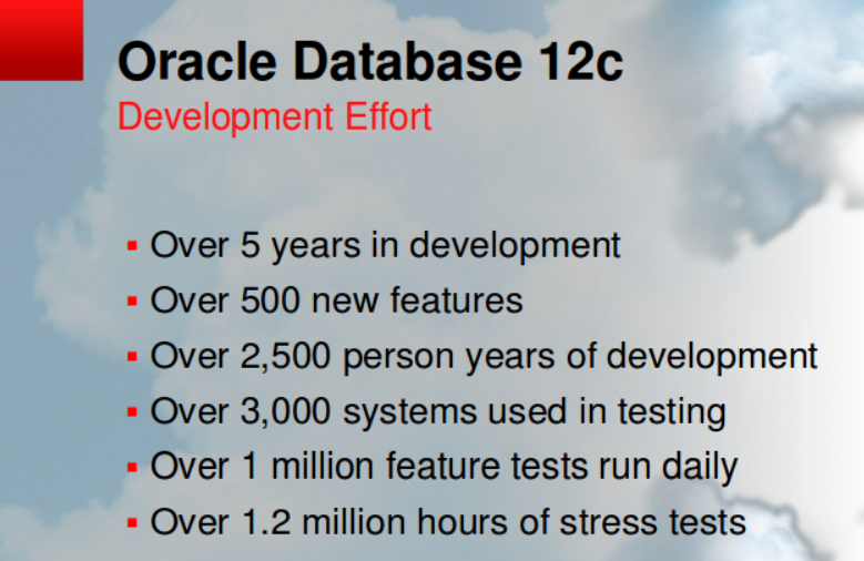 Oracle Database 12c Development Efforts