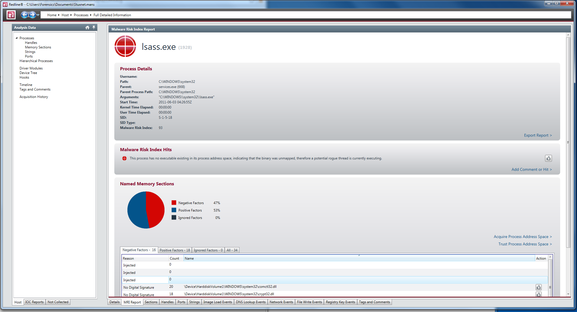 Mandiant Redline - MRI Report