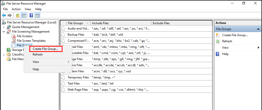 Create File Group…