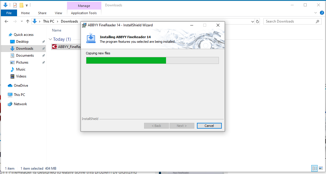 Installing ABBYY FineReader 14