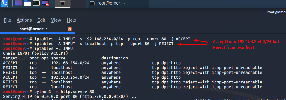 web server accepts traffic to 192.168.33.10 address