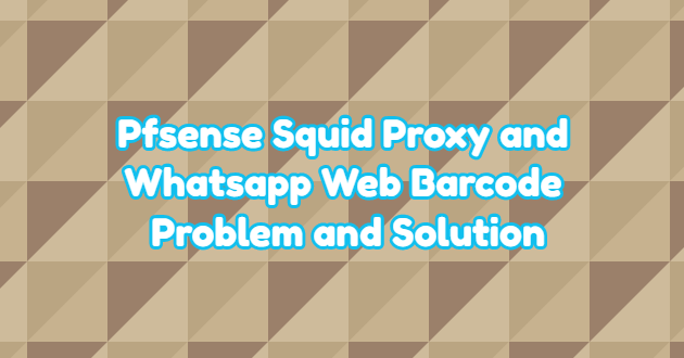 Pfsense Squid Proxy and Whatsapp Web Barcode Problem and Solution