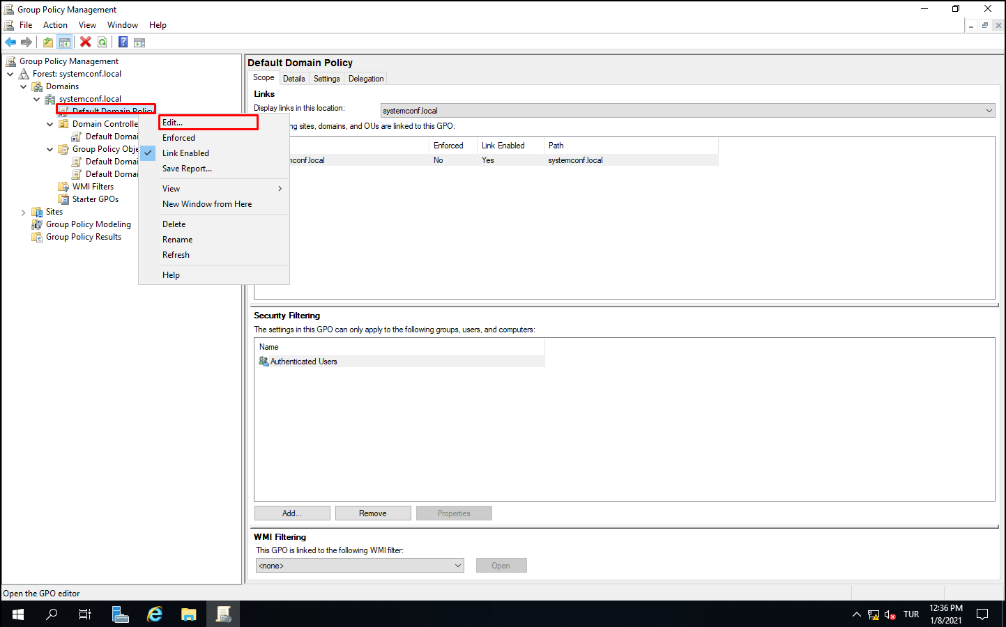 Default Domain Policy