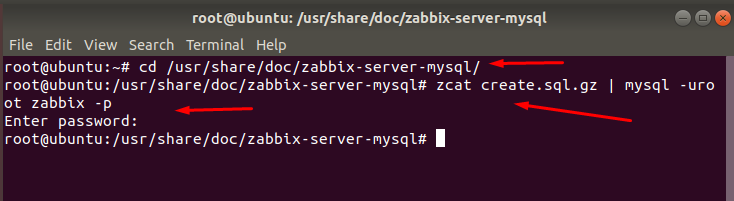 Zabbix database schema