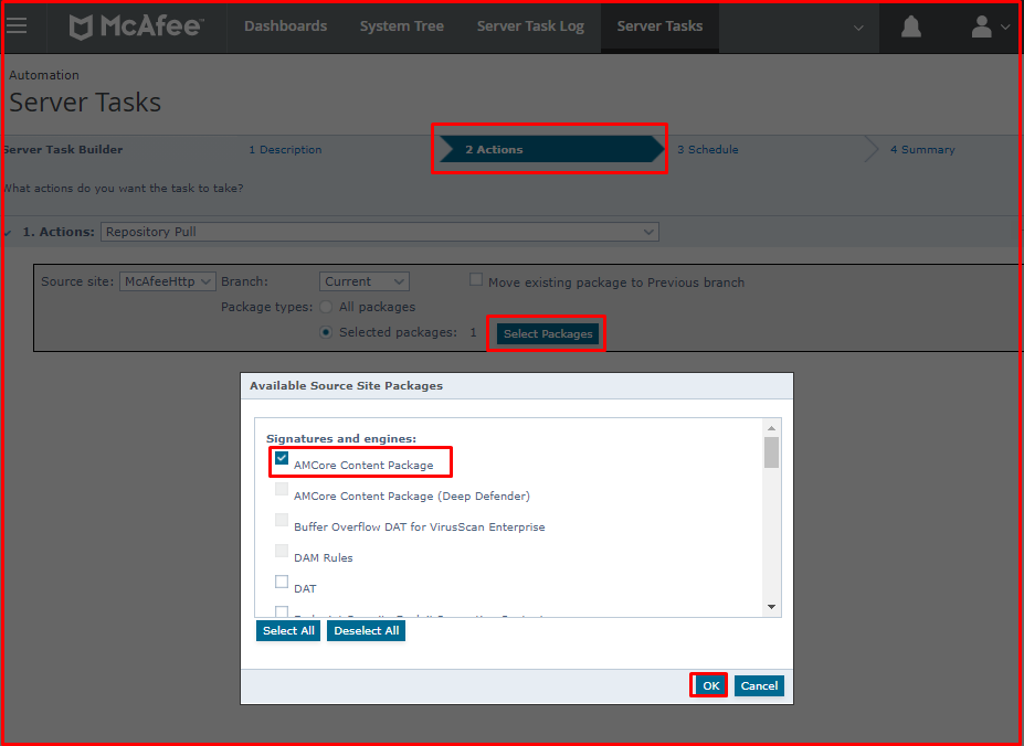 Select "AMCore Content Package"