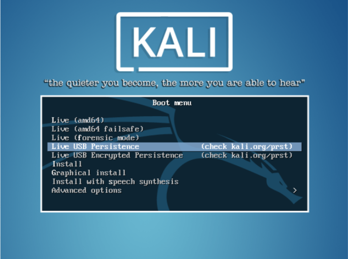 Bærecirkel klæde sig ud æggelederne How to Install Persistent Kali Linux on USB? – SYSTEMCONF