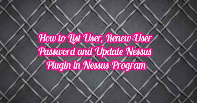 How to List User, Renew User Password and Update Nessus Plugin in Nessus Program