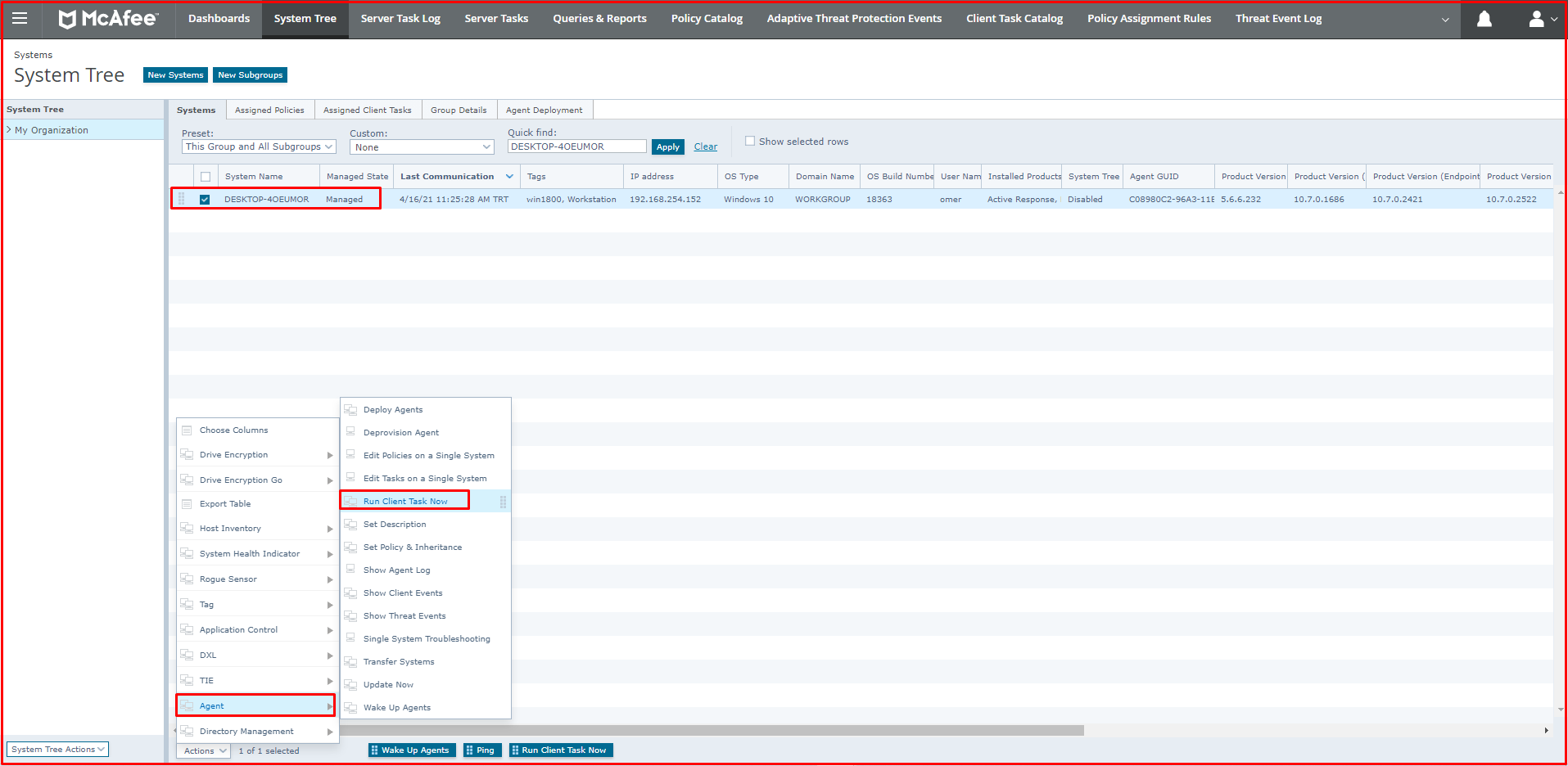 Run Client Task Now