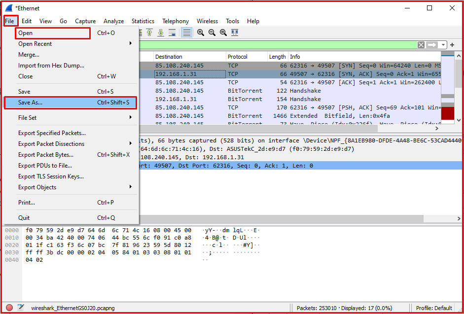 Recording Traffic with WireShark