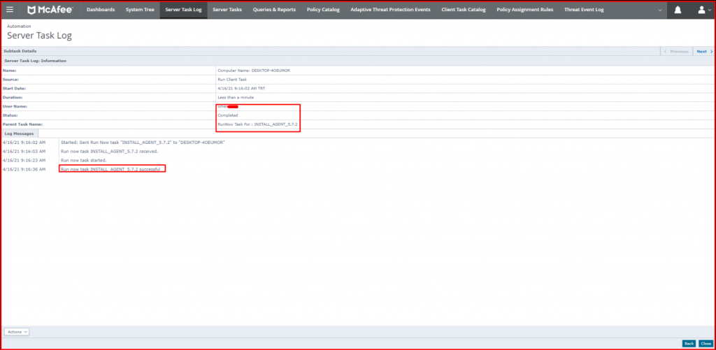 Mcafee Agent Install/Update Error and Solution via Mcafee Epo SYSTEMCONF