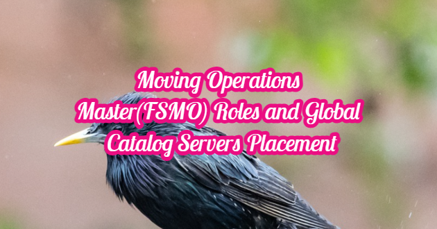 Moving Operations Master(FSMO) Roles and Global Catalog Servers Placement