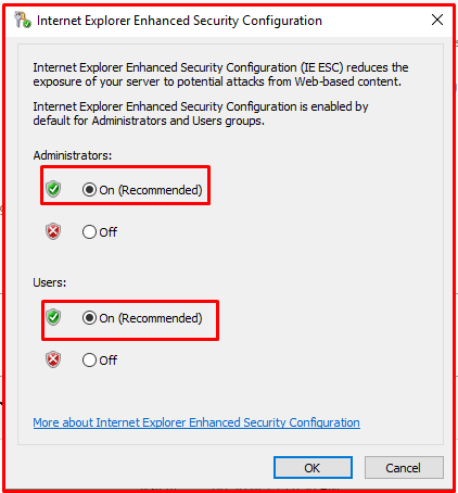 IE Enhanced Security Configuration