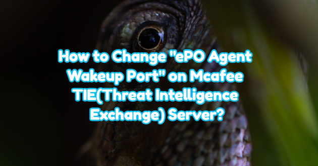 How to Change “ePO Agent Wakeup Port” on Mcafee TIE(Threat Intelligence Exchange) Server?