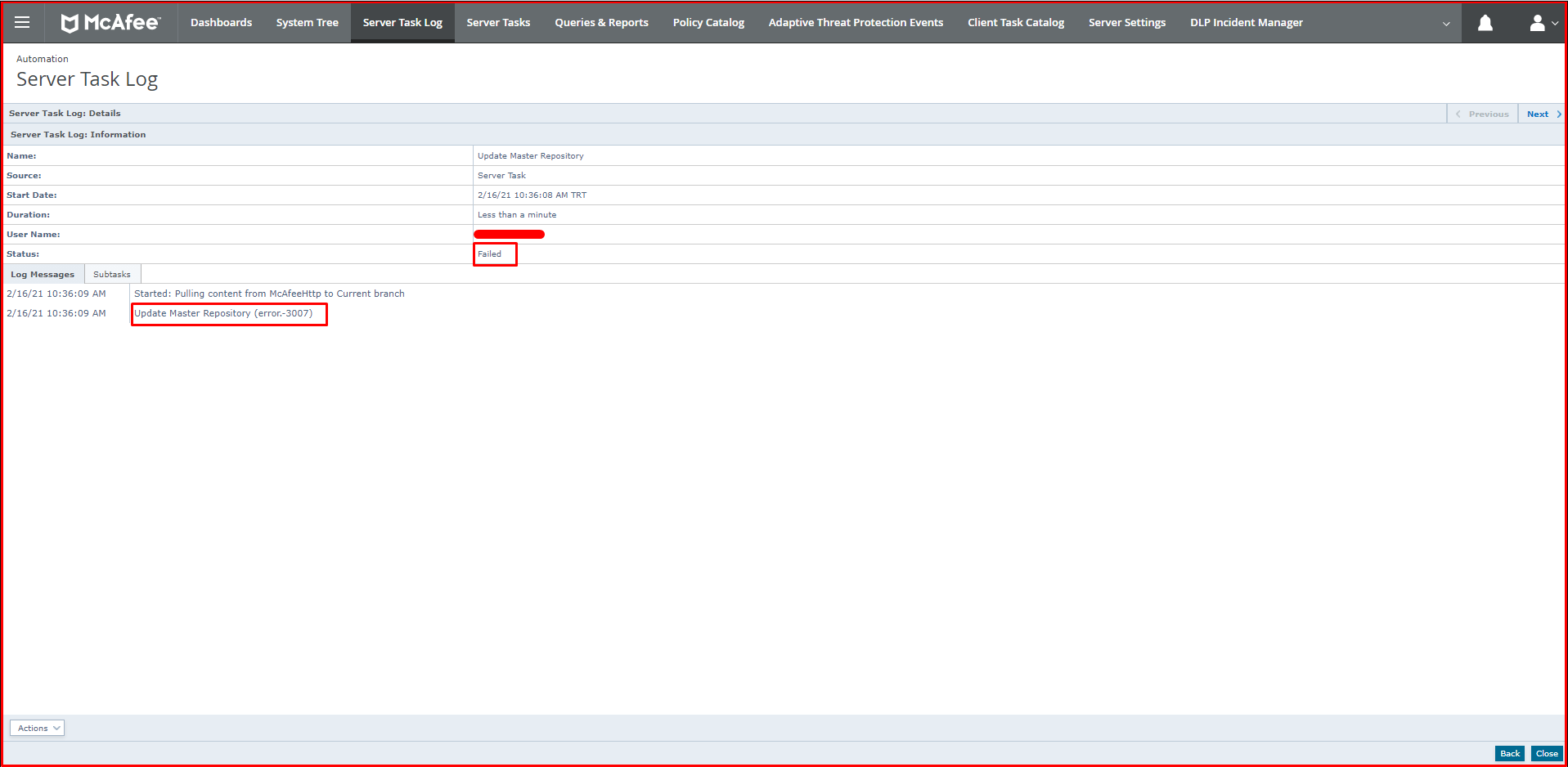 "AMCore Content Package" update error