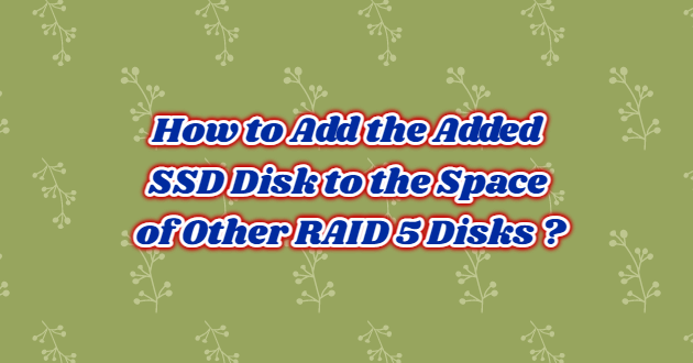 How to Add the Added SSD Disk to the Space of Other RAID 5 Disks ?