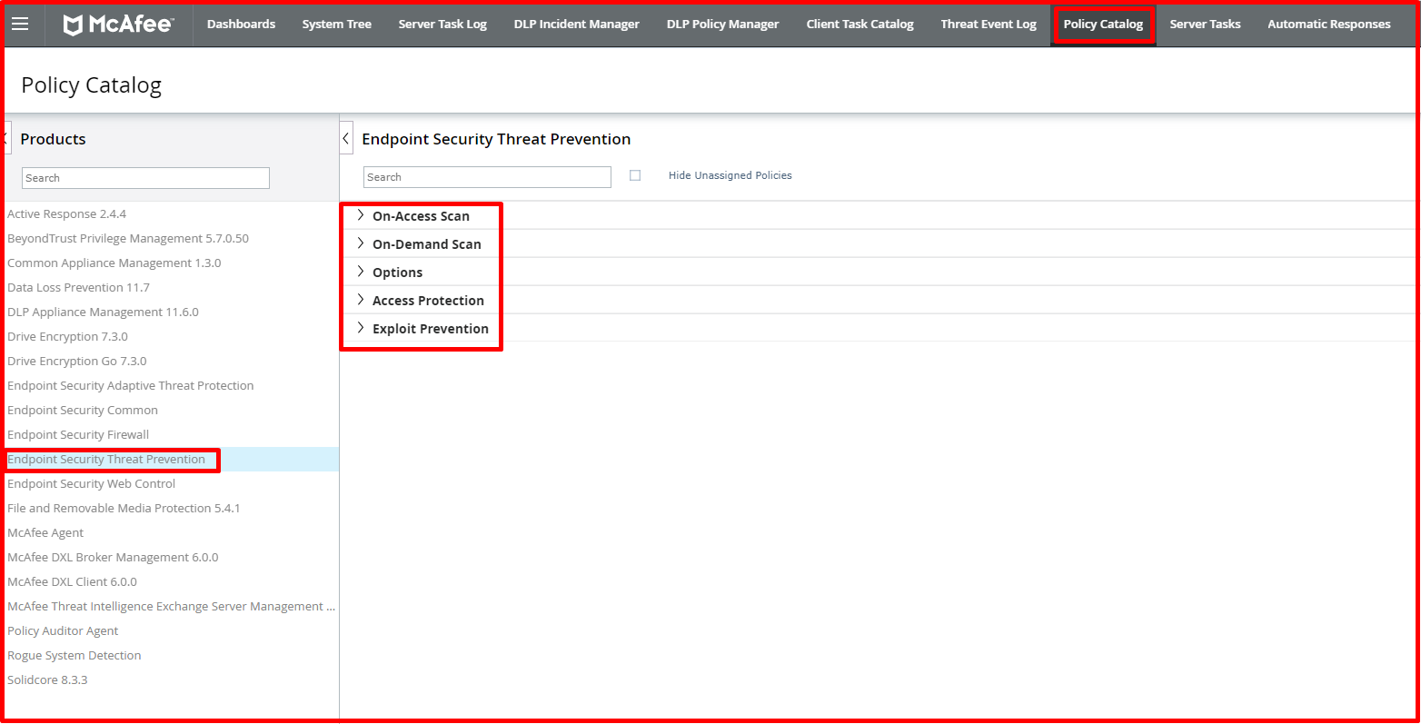 McAfee Endpoint Security Threat Prevention